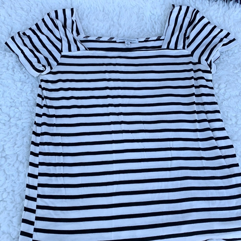 Green Envelope La Wardrobe Basic Black White Stri… - image 1